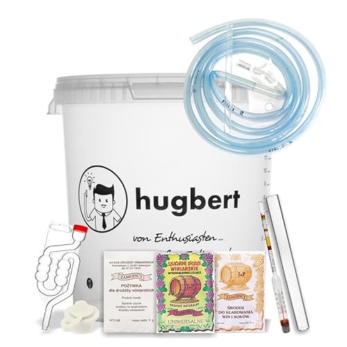 Hugbert Weinset ZAMOJSCY-Box-M Weinhefe | Alkohol Hefe | Gärbehälter 15/17L | Gärröhrchen | Dichtgummi | Weinmessgerät | Schlauch Hugbert Weinset ZAMOJSCY-Box-M Weinhefe | Alkohol Hefe | Gärbehälter 15/17L | Gärröhrchen | Dichtgummi | Weinmessgerät | Schlauch von Hugbert
