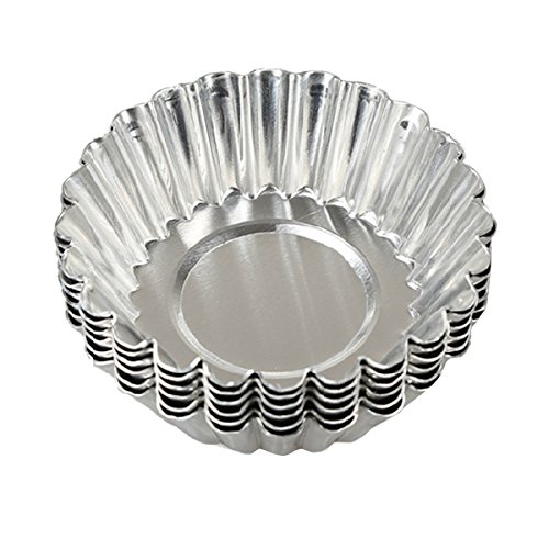 20 Stück Silber Edelstahl Muffinformen Muffinform Muffinförmchen Cupcake Förmchen Muffin-Form Backförmchen 5.5CM von Generic