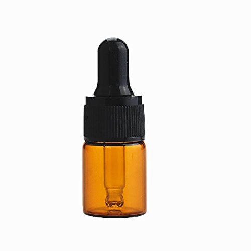 HugeStore 25 Stück Braunglasflasche Pipettenflasche Glasflaschen Ätherisches Öl Flaschen mit Dropper 5ml von HugeStore