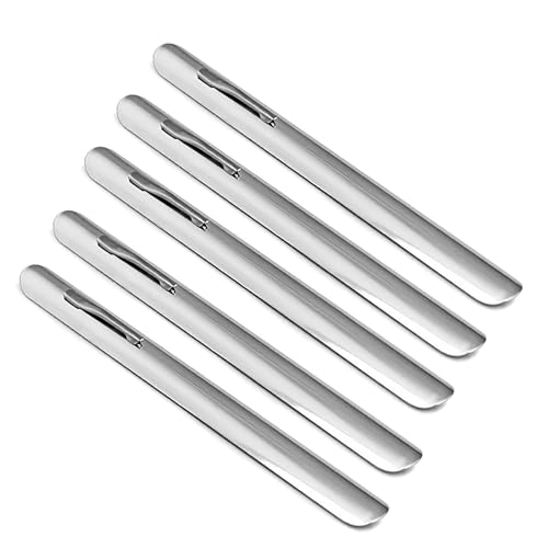 Krümelentferner Edelstahl, Gebogener Rand, Tischbesen,Krümelbürste,Tischkehrer,Clip - Zubehör zur Reinigung von Tischdecken, Schaufel für Speisereste - Kompakter Helfer für Esstische (5PCS) von Hugfads
