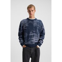 HUGO Blue Jacquardpullover "Sorbas", Rundhalsausschnitt, relaxed fit, Baumwollmix von Hugo Blue
