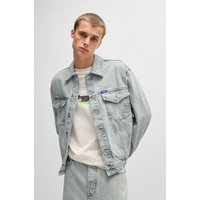 HUGO Blue Jeansjacke "Dex" mit BOSS Leder-Badge HUGO Blue Jeansjacke "Dex" mit BOSS Leder-Badge von Hugo Blue