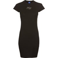 HUGO Blue Jerseykleid "Nalix" mit Straß-Logoschriftzug, Glitzer von Hugo Blue
