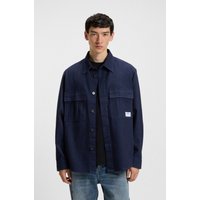 HUGO Blue Langarmhemd "Ebargo", Kentkragen, oversize fit, Denim-Optik von Hugo Blue