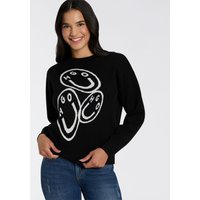 HUGO Blue Rundhalspullover "Seginy" mit HAPPY HUGO Jacquard von Hugo Blue