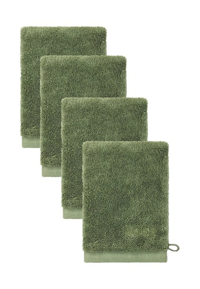 BOSS Home Handtücher 4er-Set Waschhandschuhe, (4-St), mit modernem Design von BOSS Home