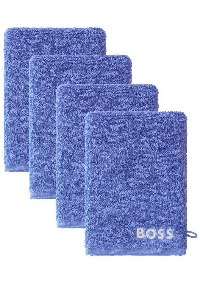 Hugo Boss Home Handtücher 4er-Set Waschhandschuhe, (4-St), mit modernem Design von Hugo Boss Home