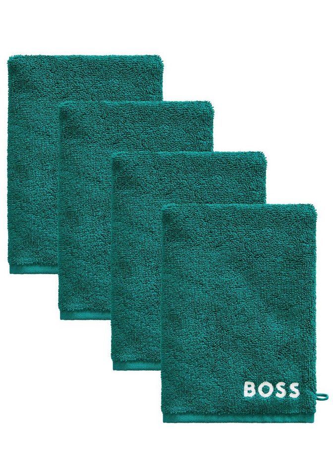 Hugo Boss Home Handtücher 4er-Set Waschhandschuhe, (4-St), mit modernem Design von Hugo Boss Home