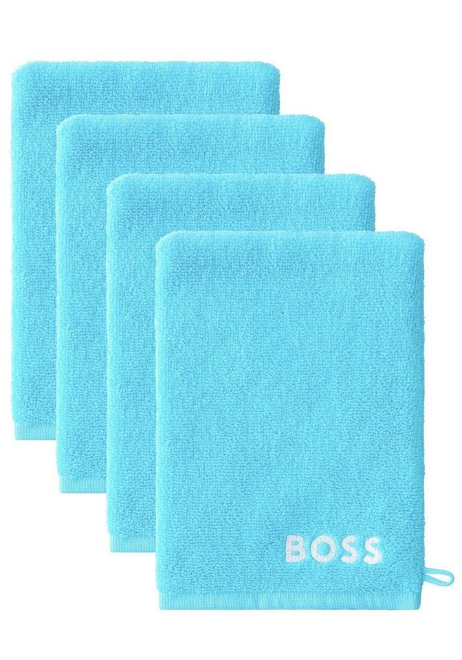 Hugo Boss Home Handtücher 4er-Set Waschhandschuhe, (4-St), mit modernem Design von Hugo Boss Home