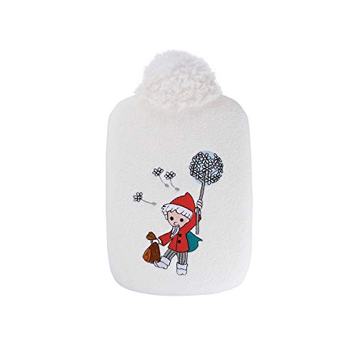 Hugo Frosch Kinder Öko-Wärmflasche 0,8 l mit Softfleecebezug Sandmann Weiß von Hugo Frosch