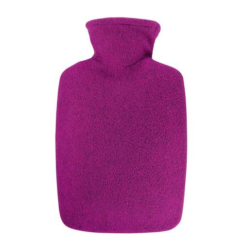 Hugo Frosch Wärmflasche Klassik 1,8 l mit Strickbezug Filzoptik Himbeere-melange von Hugo Frosch