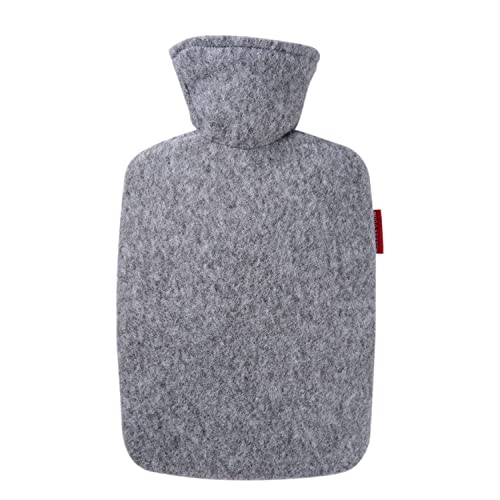 Hugo Frosch Wärmflasche Klassik 1,8 l mit Strickbezug Filzoptik Grau-melange von Hugo Frosch