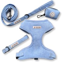Set Aus Blauem Cordstoff - Leine, Halsband, Geschirr & Kotbeutelspender Für Hunde Set Aus Blauem Cordstoff - Leine, Halsband, Geschirr & Kotbeutelspender Für Hunde von HugoPawsDE