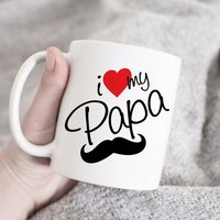 I Love My Papa Kaffeetasse, Geschenk Für Papa, Bestes Geschenk, Tasse, Ich Liebe Meinen Vatertagsgeschenk, Vatertagsbecher von HugsWithTheMugs