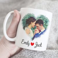 Personalisierte Foto Und Text Kaffeetasse, Benutzerdefinierte Fototasse, Valentinstag Geschenk, Geschenk Für Frau, Freund, Personalisierte Pärchen von HugsWithTheMugs