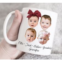 Vier Baby Gesicht Tasse, Süßer Personalisierter Becher, Lustiger Foto Benutzerdefinierte Enkeltasse, Geschenk Für Papa, Benutzerdefinierter von HugsWithTheMugs