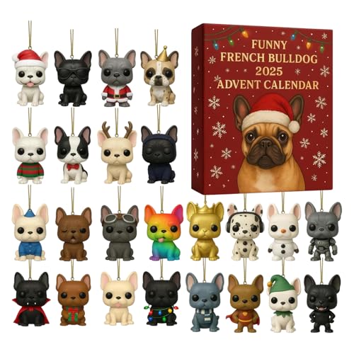 Französische Bulldog -Adventskalender 2025-24 Tage Hund Ornamente Weihnachten Countdown -Kalender, Niedliche Hundeanhänger -Adventskalender Lustige Bulldog -Weihnachtsbaumdekorationen Für Hunde Französische Bulldog -Adventskalender 2025-24 Tage Hund Ornamente Weihnachten Countdown -Kalender, Niedliche Hundeanhänger -Adventskalender Lustige Bulldog -Weihnachtsbaumdekorationen Für Hunde von Hugsweet