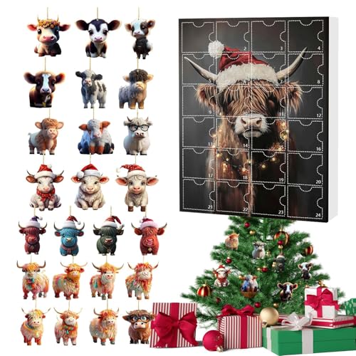 Highland Cow Advent Calendars 2025-24 Tage Highland Cow Ornamente Weihnachten Countdown -Kalender, Niedliche Hochland -Adventskalender Highlands Viehanhänger Für Fensterwandtür Highland Cow Advent Calendars 2025-24 Tage Highland Cow Ornamente Weihnachten Countdown -Kalender, Niedliche Hochland -Adventskalender Highlands Viehanhänger Für Fensterwandtür von Hugsweet