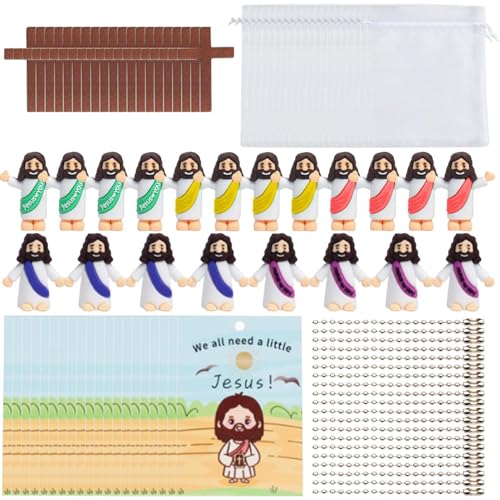 Hugsweet 20 Stück Jesus-Figuren, Miniatur-Jesus, Puppe, Tischdekoration von Hugsweet