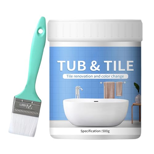 Hugsweet Badezimmer-Fliesenfarbe-Set – Badewannen- Und Fliesen-Renovierungsset, Badewannenfarbe Mit Pinsel, Schnelltrocknendes Badezimmer-Renovierungsset, Badewanne Auf Wasserbasis Und Geruchsarm von Hugsweet