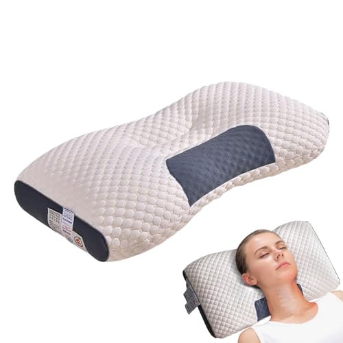 Hugsweet Kissen Ergonomisches Nackenstützkissen,Kopfkissen Memory Foam Kissen,Zervikales Kissen zur Linderung von Nackenschmerzen,atmungsaktives Massagekissen,Schutz des Gebärmutterhalses von Hugsweet