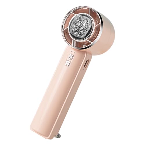 Hugsweet Reise Handgehaltener Ventilator | 5 Geschwindigkeitsstufen Handventilator Tragbar,Leises Gerät Mit Kaltluft Und USB-Aufladung 2000mAh Akku Für Camping Zuhause Unterwegs Picknick Schule von Hugsweet