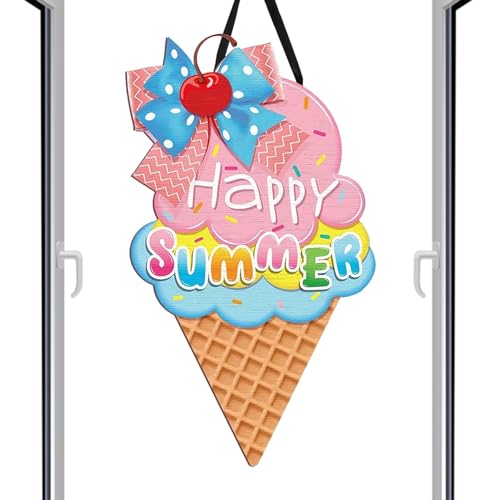 Hugsweet Sommer-Holzschild, Tür- -Hängeschild für den Sommer | Sandstrandschild - Tragbares, elegantes Willkommensschild für Zuhause, Wandgiebel für Innen- und Außendekoration von Hugsweet