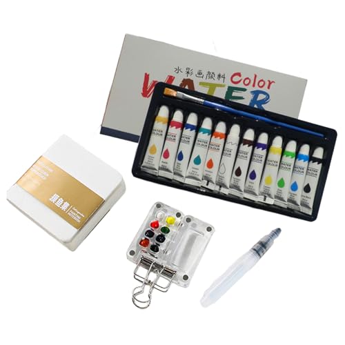Hugsweet Wassermalfarben Set Erwachsene - Aquarell Tuben Set | Tragbare Ausrüstung Palette Für Anfänger Liebhaber Profis Outdoor Amateure Hobbyisten von Hugsweet
