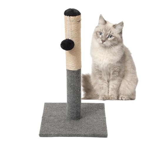 Katzen Kratzbrett | Großer Kratzpfosten Aus Sisal - Kätzchen Klettermöbel abnehmbares Kratzspielzeug mit hängendem Ball für täglichen Gebrauch innen außen Wohnung Schlafzimmer Fensterbank von Hugsweet