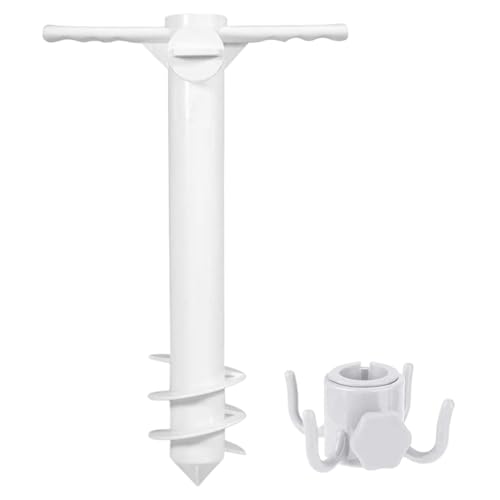 Strandschirm Sand A-nchor - Sonnenschirmständer - Schirmhalter Angelrute mit 3 oder 5 Spiralschrauben, Regenschirm Erdspieß für Stativ Outdoor Pool Deck Rasen Angeln Park Terrasse Camping Picknick von Hugsweet