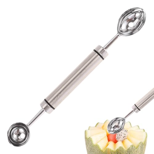 Wassermelonen Kugelausstecher Set,Edelstahl Doppelköpfige Schnitzmesser Wassermelone Honigmelone Ausstecher - Löffel Für Dessert Küche Melone Pitaya Kiwi - Butter Birne Servieren Wassermelonen Kugelausstecher Set,Edelstahl Doppelköpfige Schnitzmesser Wassermelone Honigmelone Ausstecher - Löffel Für Dessert Küche Melone Pitaya Kiwi - Butter Birne Servieren von Hugsweet
