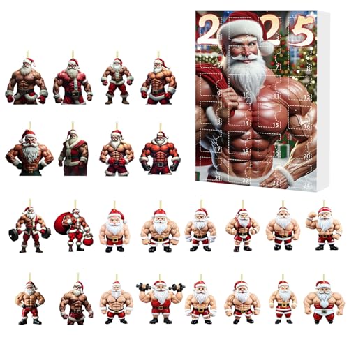 Weihnachtskalender 2025 – 24 Tage 2D Acryl Bodybuilder Weihnachtsmann Countdown-Kalender, Bodybuilder Weihnachtsmann Adventskalender 2025, Weihnachtsbaumschmuck Für Die Familie Weihnachtskalender 2025 – 24 Tage 2D Acryl Bodybuilder Weihnachtsmann Countdown-Kalender, Bodybuilder Weihnachtsmann Adventskalender 2025, Weihnachtsbaumschmuck Für Die Familie von Hugsweet
