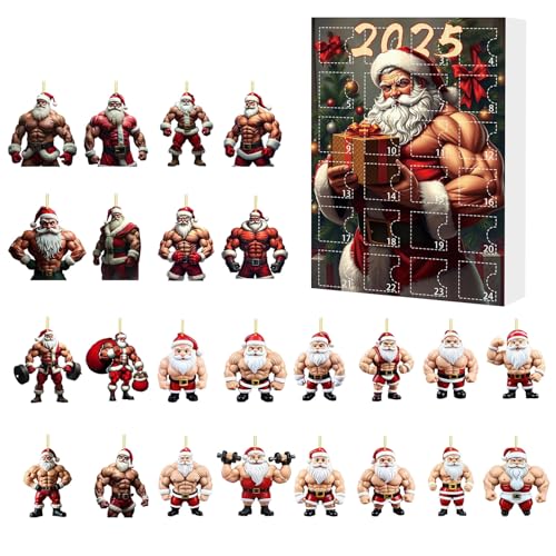 Weihnachtskalender 2025 – 24 Tage 2D Acryl Bodybuilder Weihnachtsmann Countdown-Kalender, Bodybuilder Weihnachtsmann Adventskalender 2025, Weihnachtsbaumschmuck Für Die Familie Weihnachtskalender 2025 – 24 Tage 2D Acryl Bodybuilder Weihnachtsmann Countdown-Kalender, Bodybuilder Weihnachtsmann Adventskalender 2025, Weihnachtsbaumschmuck Für Die Familie von Hugsweet
