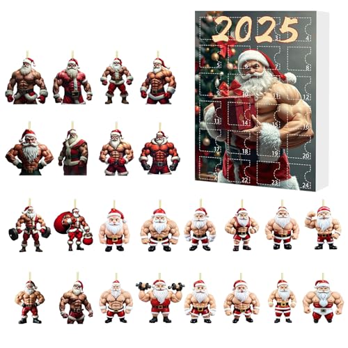 Weihnachtskalender 2025 – 24 Tage 2D Acryl Bodybuilder Weihnachtsmann Countdown-Kalender, Bodybuilder Weihnachtsmann Adventskalender 2025, Weihnachtsbaumschmuck Für Die Familie Weihnachtskalender 2025 – 24 Tage 2D Acryl Bodybuilder Weihnachtsmann Countdown-Kalender, Bodybuilder Weihnachtsmann Adventskalender 2025, Weihnachtsbaumschmuck Für Die Familie von Hugsweet