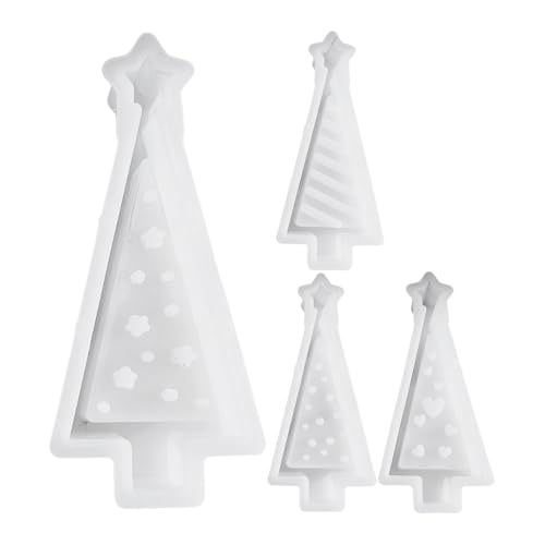 Weihnachtskerze Silikonform - Weihnachtliche Teelichthalter Form - 4-teilig Basteln Deko Silikonformen Für Anfänger Erwachsene Kinder Mädchen Heimstudio von Hugsweet