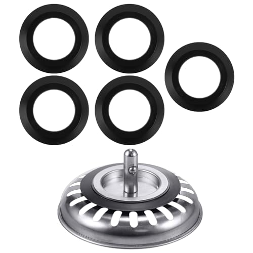 5 Stück Siebkörbchen Spüle Dichtungsring, Gummi Ersatz Dichtung Ø 55mm Außen Ø33mm Innen für Siebkörbchen, Lippendichtungen Spüle für Ø78-83mm Siebkorb, Abflussstopfen Dichtungsring Küche (Schwarz) 5 Stück Siebkörbchen Spüle Dichtungsring, Gummi Ersatz Dichtung Ø 55mm Außen Ø33mm Innen für Siebkörbchen, Lippendichtungen Spüle für Ø78-83mm Siebkorb, Abflussstopfen Dichtungsring Küche (Schwarz) von Hugwait