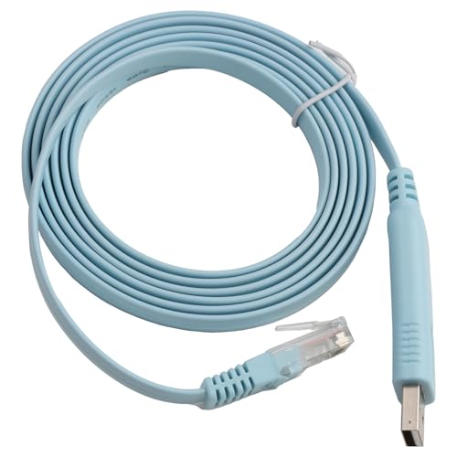 Hugwait USB-auf-RJ45-Kabel für Cisco-Konsole, USB-zu-Konsolenkabel mit FTDI-Chip, RS232-Router-Switches Konsolen-Verbindungskabel 8P8C, unterstützt Windows, Vista, Mac, Linux, 1,8 m Hugwait USB-auf-RJ45-Kabel für Cisco-Konsole, USB-zu-Konsolenkabel mit FTDI-Chip, RS232-Router-Switches Konsolen-Verbindungskabel 8P8C, unterstützt Windows, Vista, Mac, Linux, 1,8 m von Hugwait