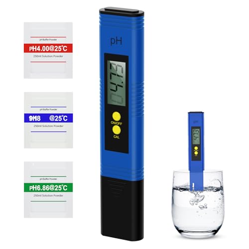 PH Messgerät Digital, PH-Genauigkeit Wasserqualität Teste 0-14 PH Messbereich, PH Wasser Tester Aquarium mit Auto-Kalibrierung Digital, Hohe Genauigkeit PH Tester für Aquarium Trinkwasser Pool Labor von Hugwait