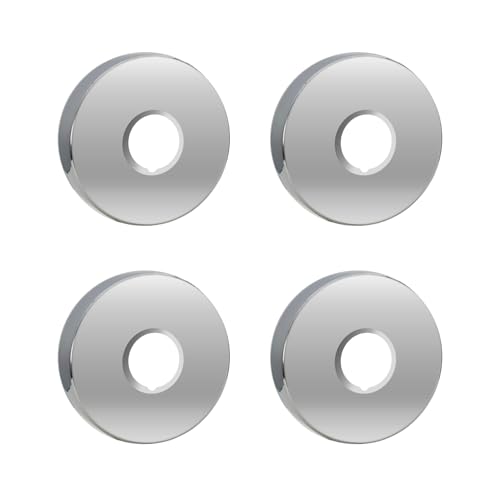 Hugwish Rosetten Für Duscharmaturen 3/4" 27mm x 80mm x 25mm in Höhe 4tlg, Rosette Wasserhahn Innenhahn ø 26mm, Rosetten Für Armaturen Duscharmatur, Rosette Für Wasserhahn Silber (4, 80x25mm Silber) von Hugwish