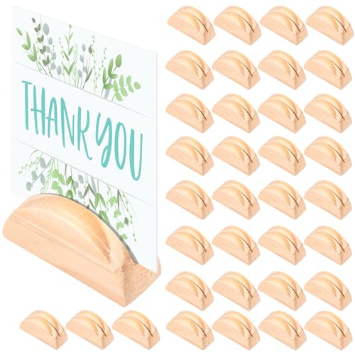 36PCS Hölzerne Runde Tischnummer Ständer Leicht Vielseitig Semiccircular Office Tag Ständer Wiederverwendbare Tischnummern für Hochzeits Bankett Restaurant Geburtstagsfeier(Protokollfarbe) von HuhWafee