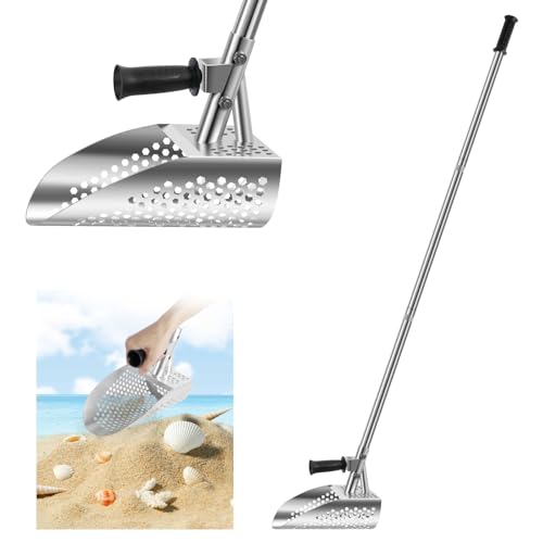 Metalldetektierende Sandschaufel Hochleistungs Metall Erkennungsschaufel mit abnehmbarem langem Griff 304 Edelstahl rostbricht !! von HuhWafee