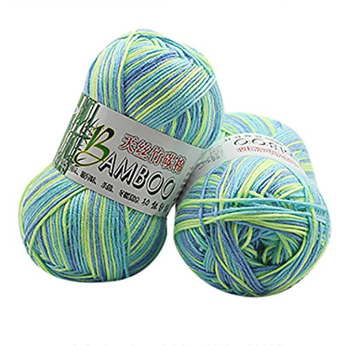 Huhu833 Neue 100% Bambus Baumwolle Warm Weiche Natürliche Strick Crochet Strickwaren Wolle Garn 50g (A) von Huhu833