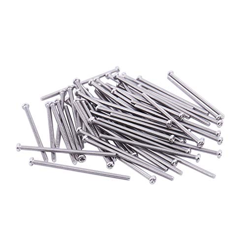 Huhudyy 60 x Silber Ton M2*40mm 304 Edelstahl Runder Kopf Schrauben Bolzen von Huhudyy