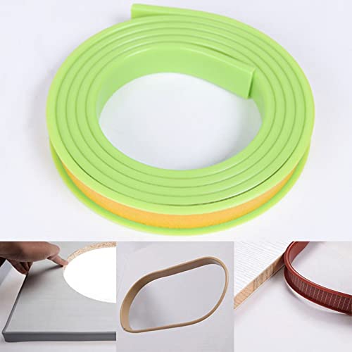 U-Form, flexible, selbstsichernde Furnierkantenband, weicher PVC-Kantenband, Abziehen und Aufkleben, Furnier-Kantenleiste, faltbarer Kantenschutz für Tischschränke, Möbel, Dekor (38 mm x 3 m, grün) von Huien