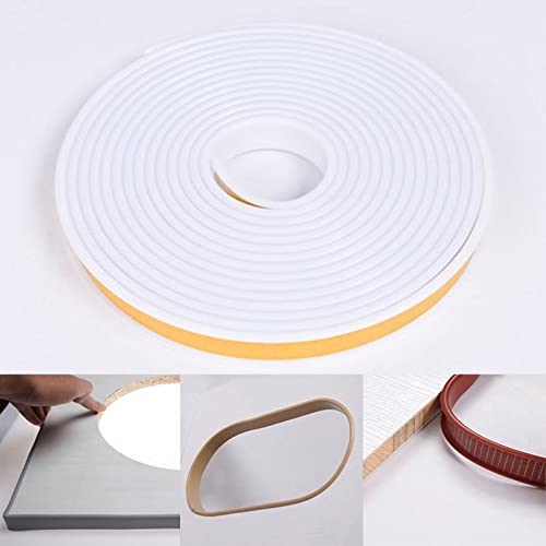 U-Form, flexible, selbstsichernde Furnierkantenband, weicher PVC-Kantenband, Abziehen und Aufkleben, Furnier-Kantenleiste, faltbarer Kantenschutz für Tischschränke, Möbel, Dekor (5 mm x 3 m, weiß) von Huien