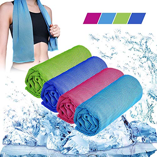 Huifengjie Kühlendes Handtuch, 30 x 100cm Kühltuch Cool Towel Cool Down Towel Kühlende Tücher, Kühltücher Hals, Kühlendes Tuch für Sport, Yoga, Fitness, Camping, Reisen, Freizeit(4er Set) von Huifengjie