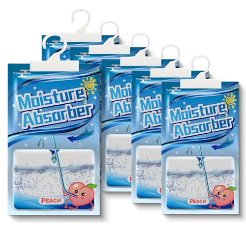Kleiderschrank Feuchtigkeitsabsorber 5 Pack x 100g, Hänge Luftentfeuchter mit Duft, Moistureproof Desiccant Bag, Waschräume, gegen Feuchtigkeit Anti-Schimmel Desodorierende Trockenmittel-Tasche von Huifengjie