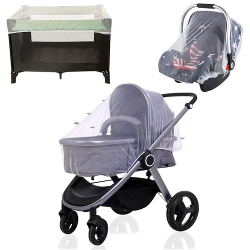 Moskitonetz Kinderwagen, Universal Insektenschutz für Kinderwagen, Mückennetz Kinderwagen, Reisebett, Sonnenverdeck, Moskitonetz Outdoor, Waschbar Mückennetz Kinderwagen Moskitonetz (Weiß) von Huifengjie