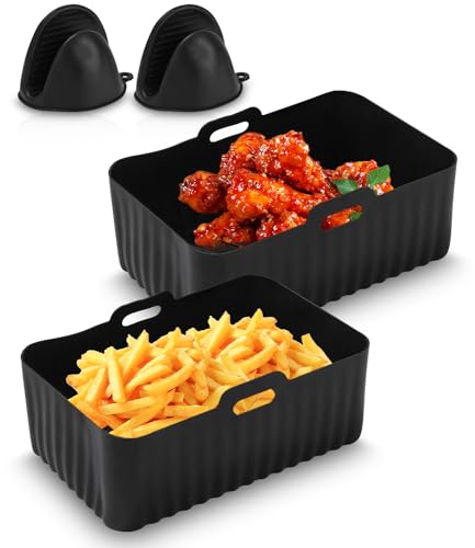 2Pcs Airfryer Zubehör für Ninja Foodi Max Dual Zone AF400EU AF300EU 9.5L,Air Fryer Accessories für Ninja,Innsky,Princess Heißluftfritteuse von Huifoo