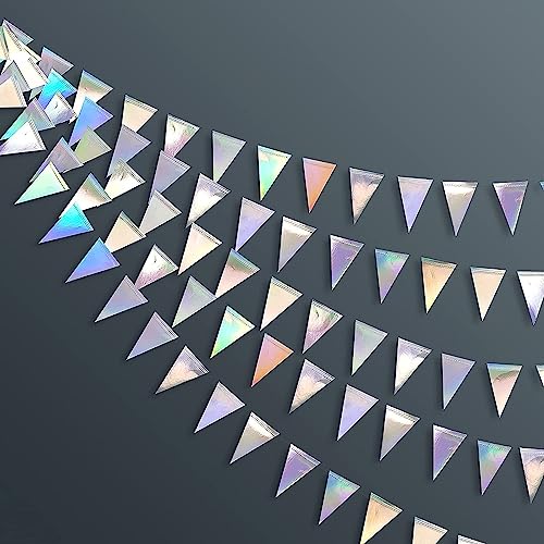 2 Stück Bunt Glitzer Papier Circle Hängende Iridescent Runde Garland Papier Girlande für Geburtstag Hochzeit Hochzeit Weihnachten Party Deko(6M) von Huihang